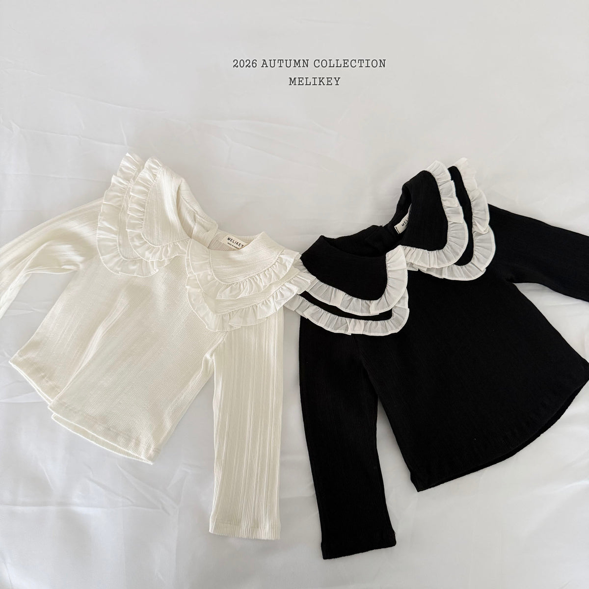 韓國童裝 26秋| ME15 Double Collar T-shirt 上衣 (80-140)