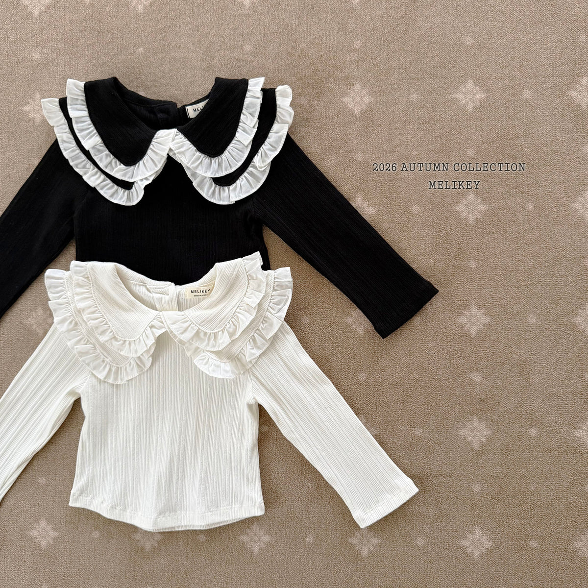 韓國童裝 26秋| ME15 Double Collar T-shirt 上衣 (80-140)