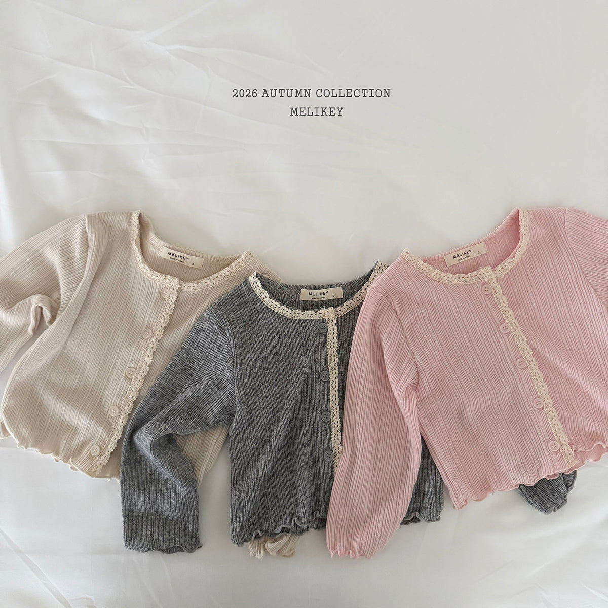 韓國童裝 26秋| ME14 Natural Lace Cardigan 開衫外套 (80-140)