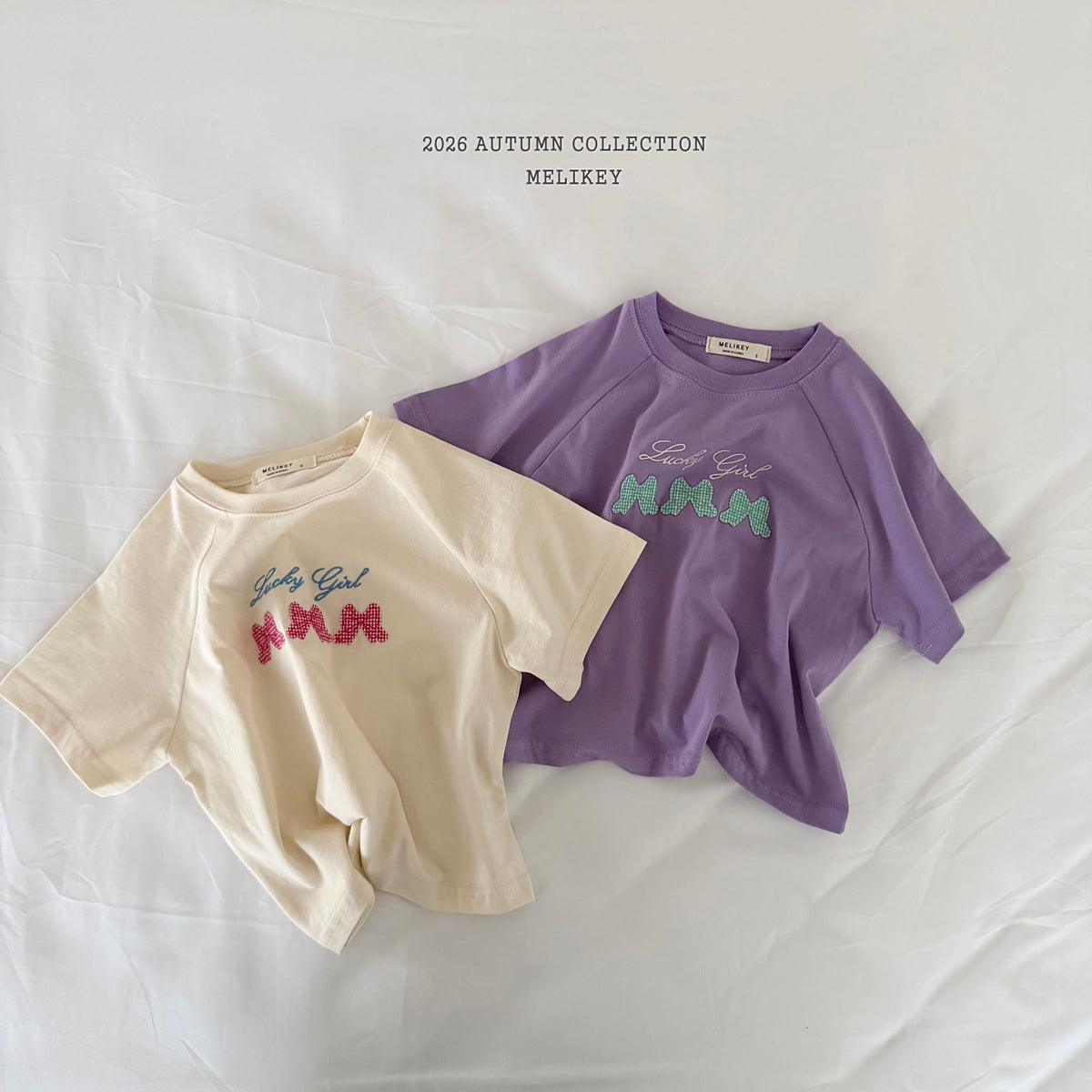 韓國童裝 26秋| ME07 Lucky Ribbon T-shirt 上衣 (80-140)