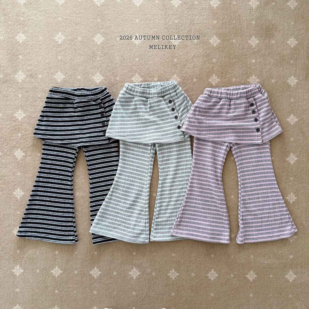 韓國童裝 26秋| ME40 Button Wrap Bootcut Pants 微喇長褲 (80-140)