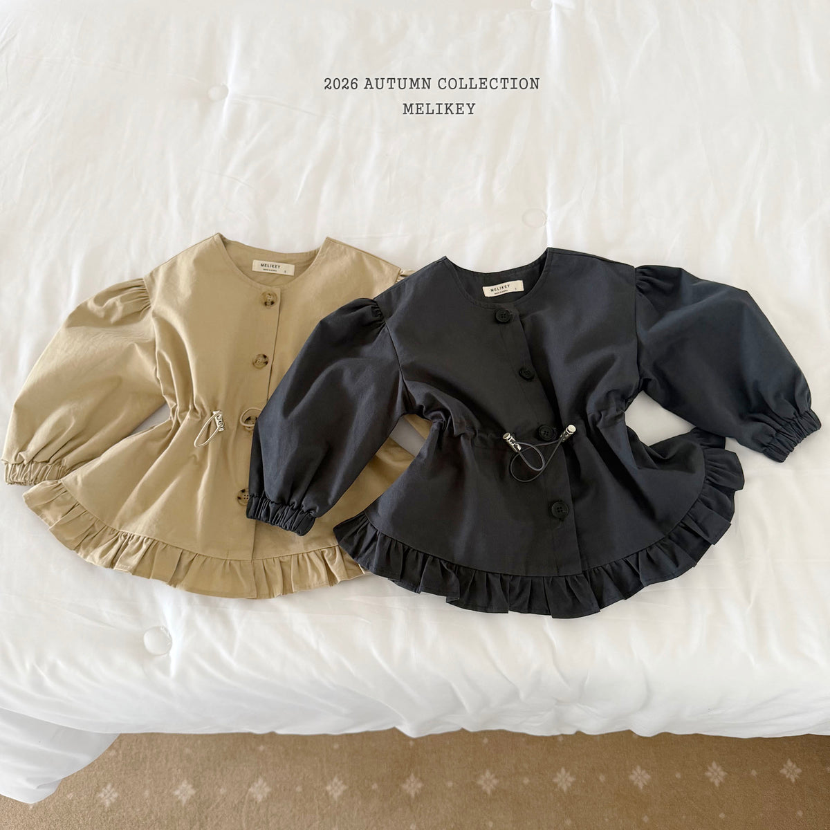 韓國童裝 26秋| ME56 Momo Frill Trench Coat 風衣外套 (80-140)