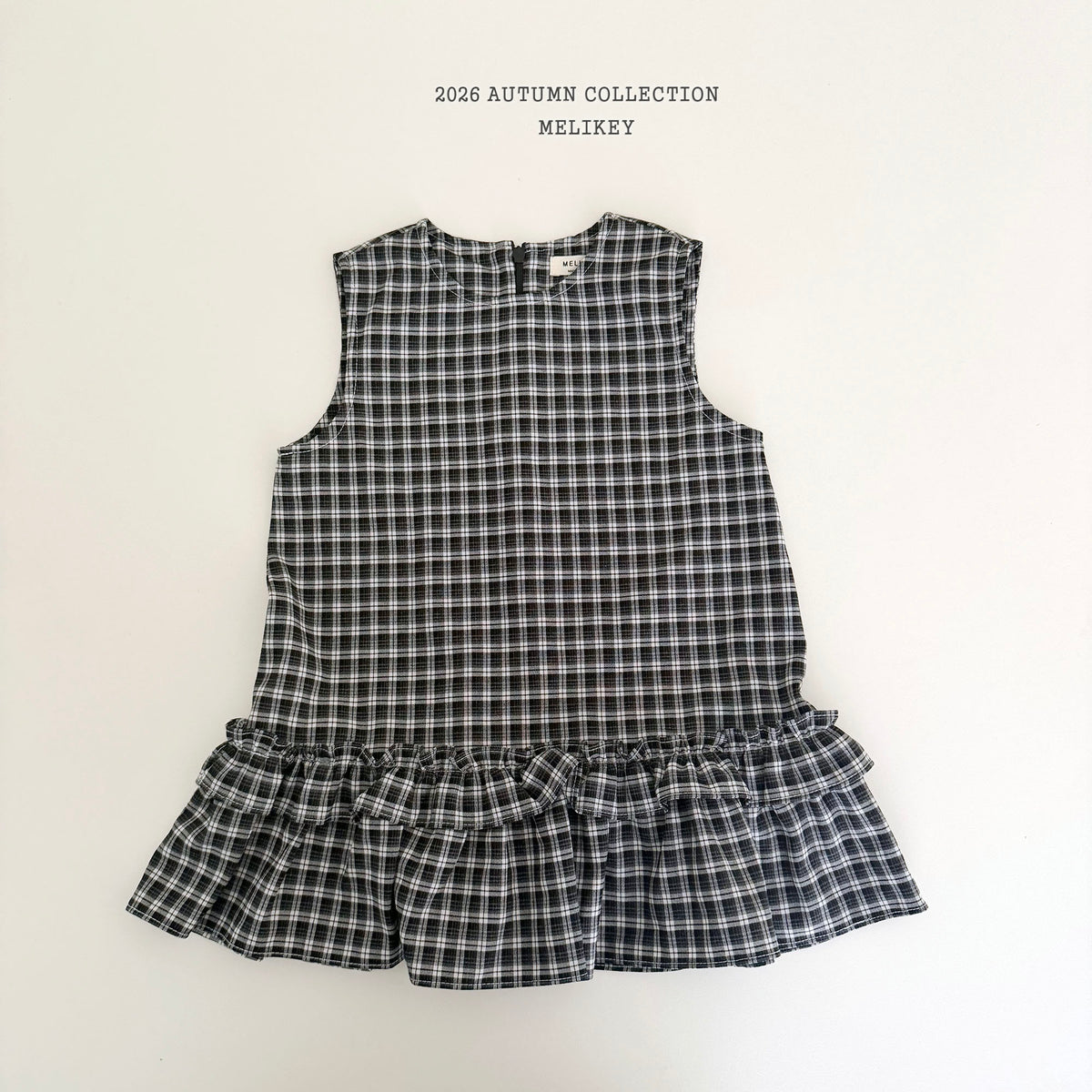 韓國童裝 26秋| ME52 Check Frill Dress 格子連身裙 (80-140)