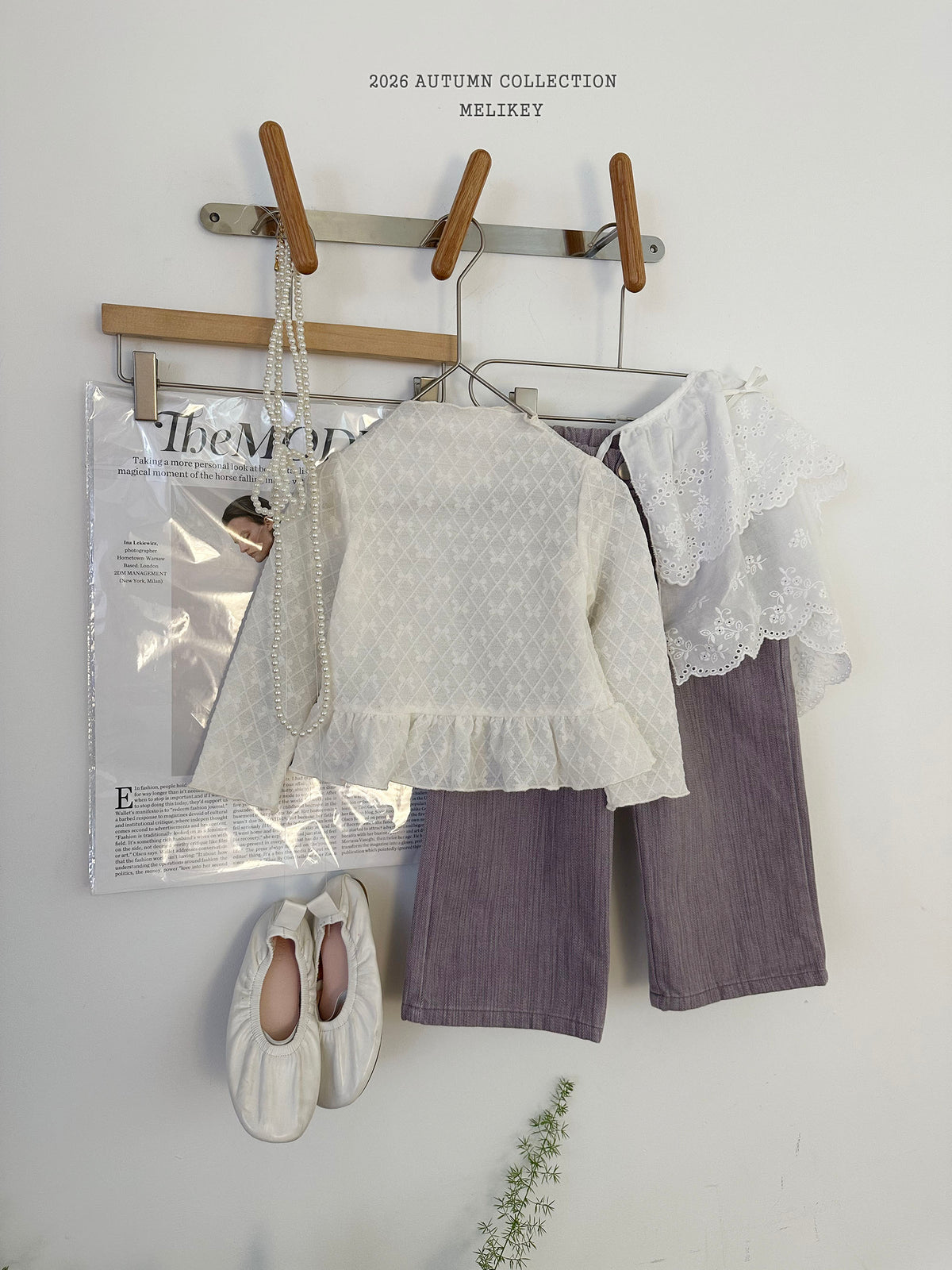 韓國童裝 26秋| ME05 Frill Ribbon Mesh T-shirt 上衣 (80-140)