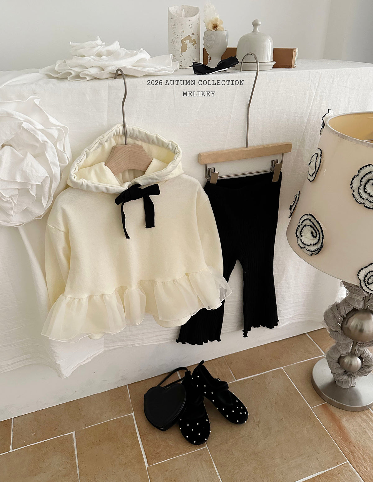 韓國童裝 26秋| ME20 Chacha Frill Hood T-shirt 連帽上衣 (80-140)