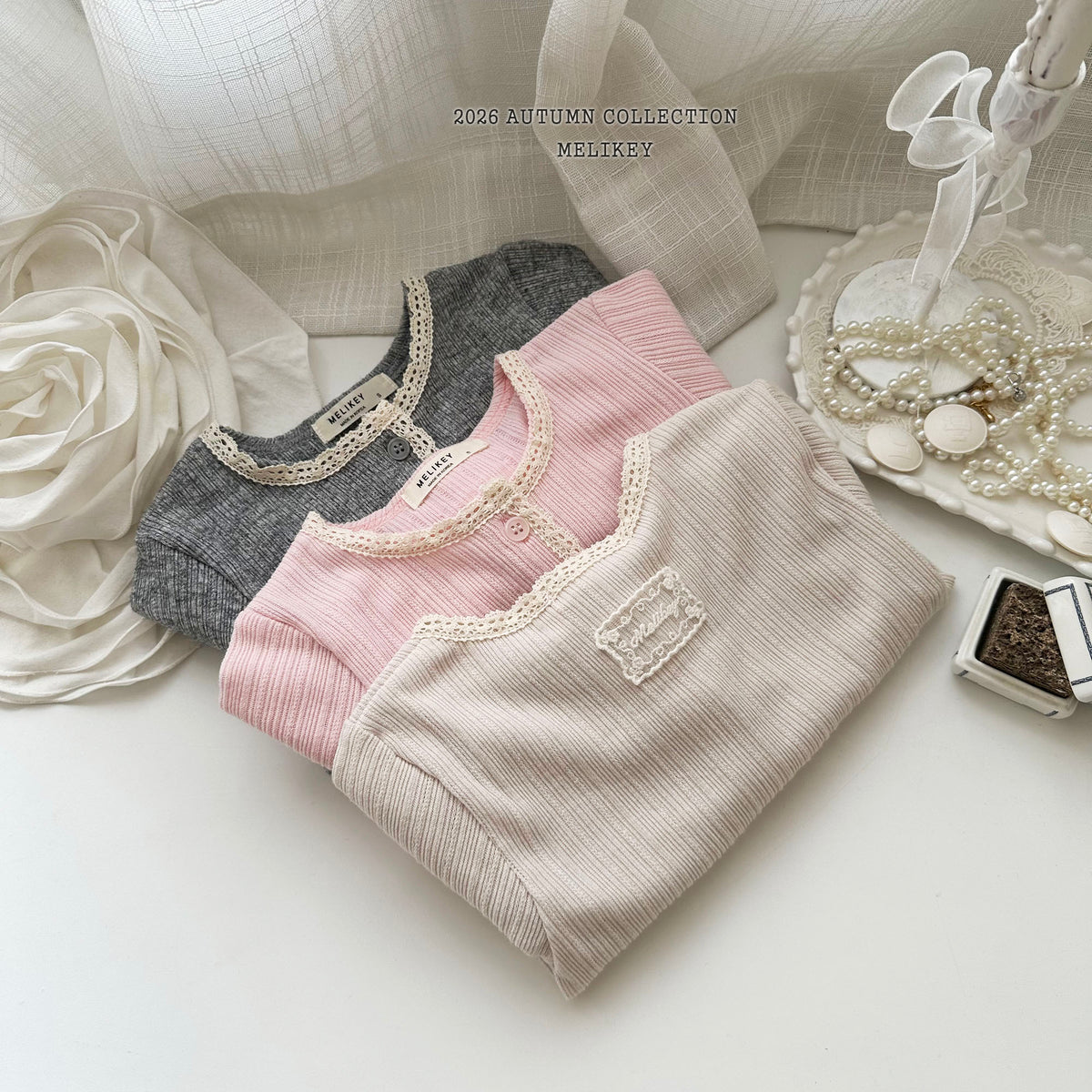 韓國童裝 26秋| ME14 Natural Lace Cardigan 開衫外套 (80-140)