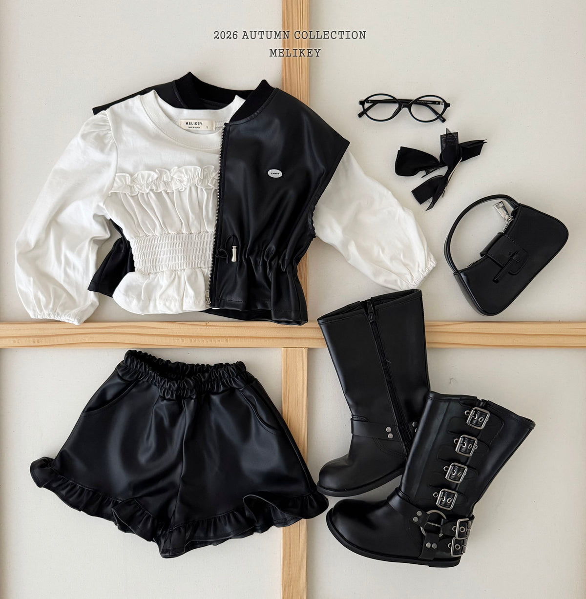 韓國童裝 26秋| ME19 Smock Frill T-shirt 上衣 (80-140)
