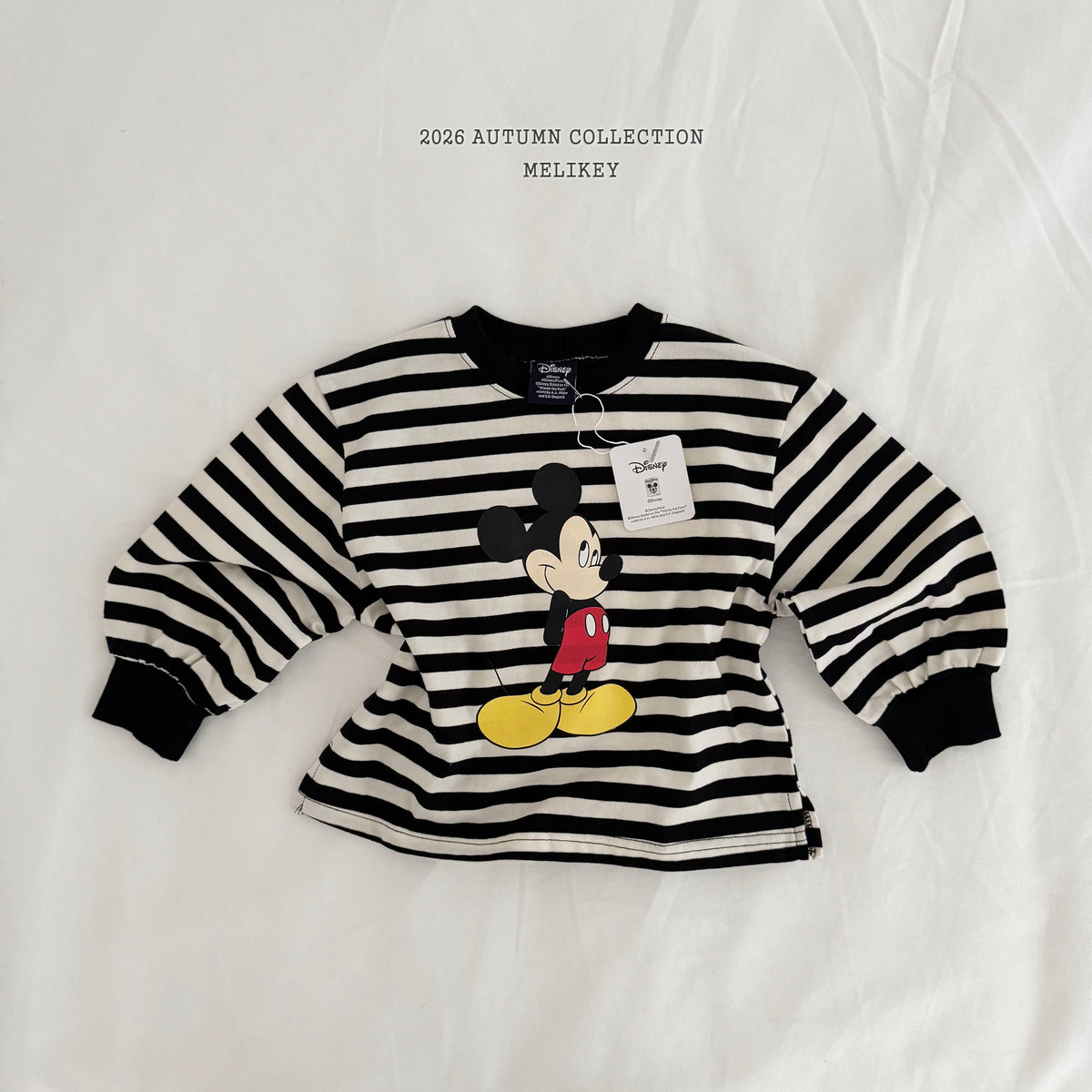 韓國童裝 26秋| ME24 Mickey Ribbed T-shirt 上衣 (80-140)