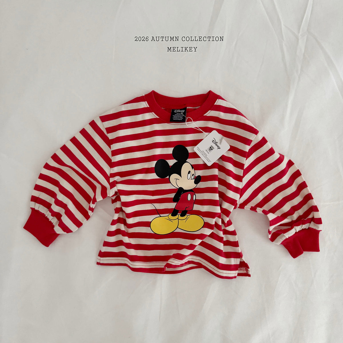 韓國童裝 26秋| ME24 Mickey Ribbed T-shirt 上衣 (80-140)