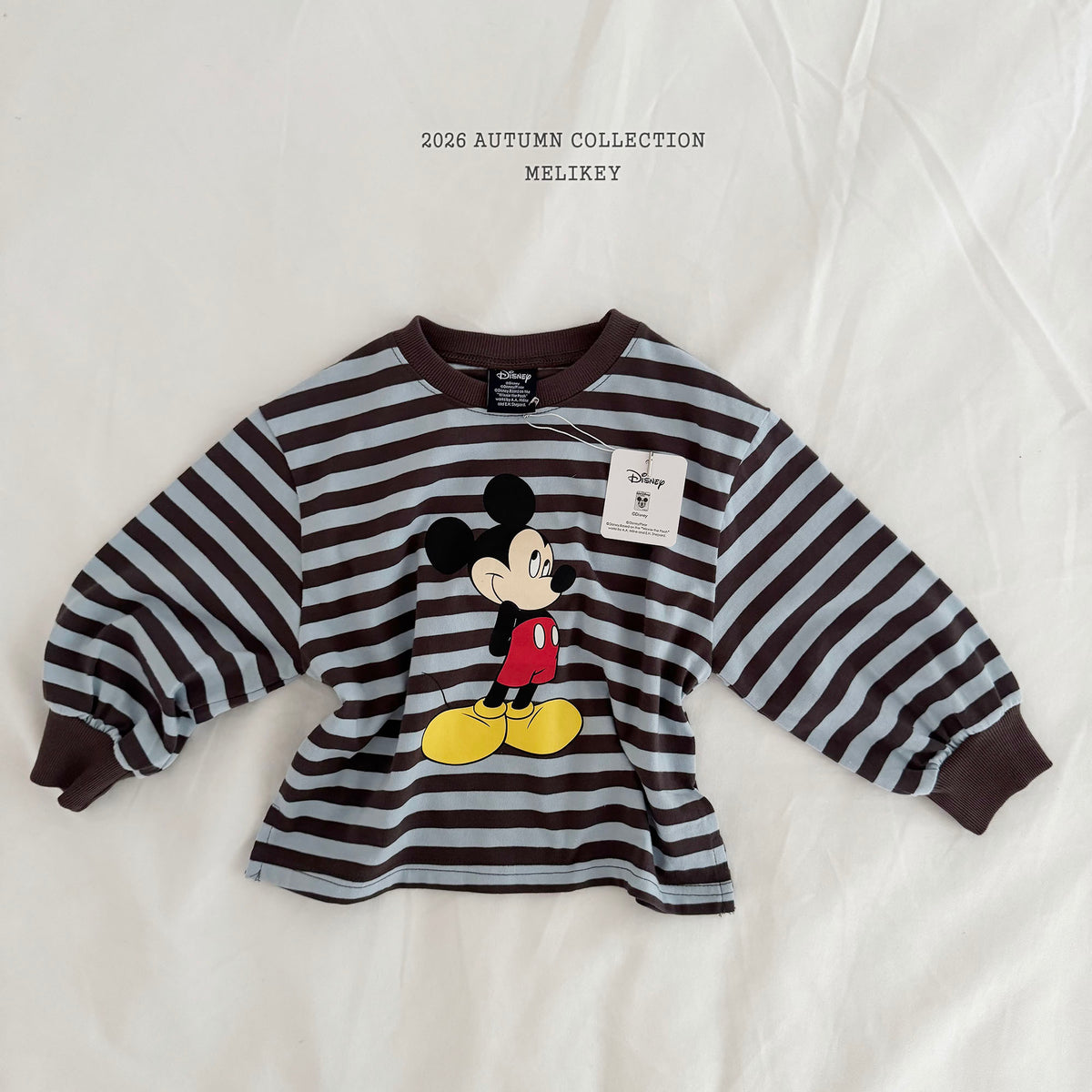 韓國童裝 26秋| ME24 Mickey Ribbed T-shirt 上衣 (80-140)