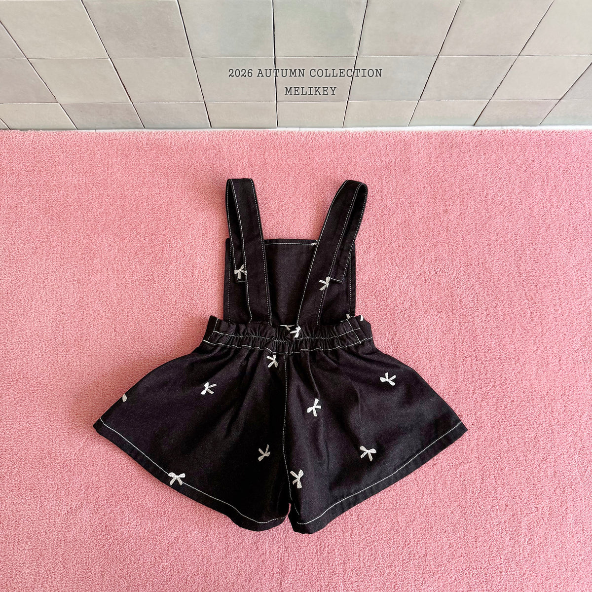 韓國童裝 26秋| ME53 Ribbon Embroidery Overalls 吊帶褲 (80-140)
