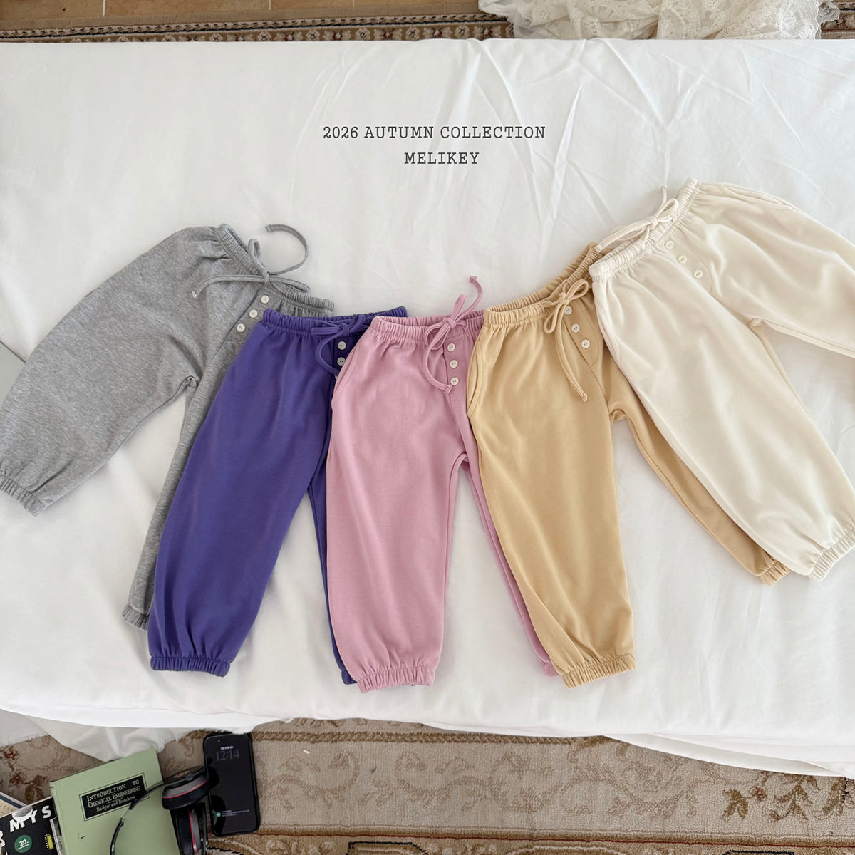 韓國童裝 26秋| ME41 Button Jogger Pants 束腳長褲 (80-140)
