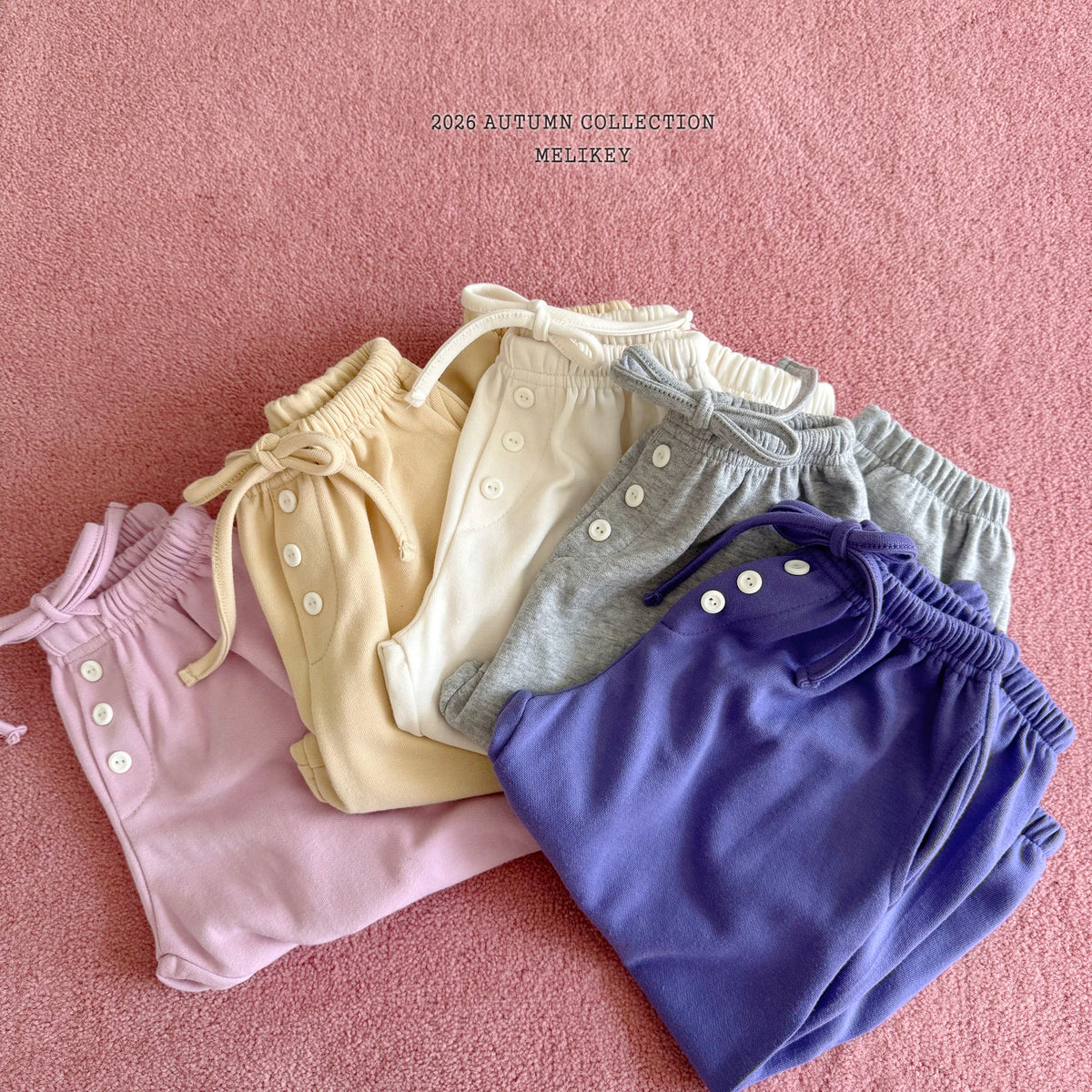 韓國童裝 26秋| ME41 Button Jogger Pants 束腳長褲 (80-140)