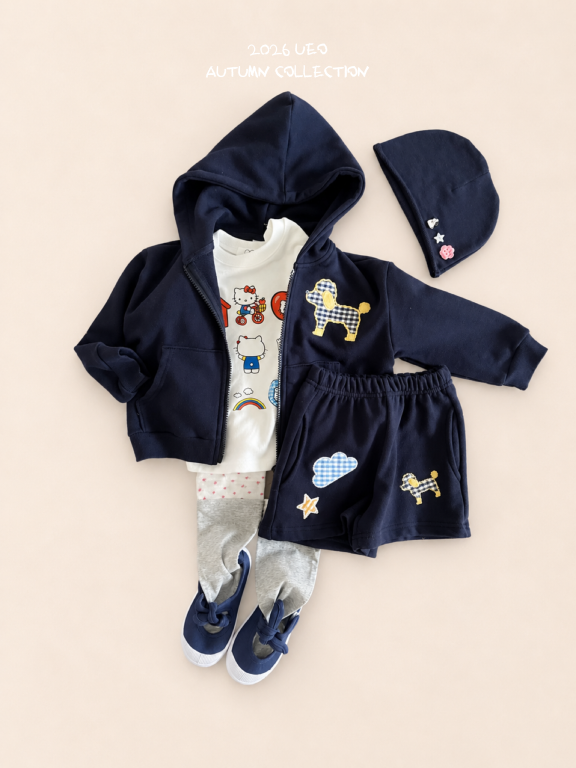 韓國童裝 26秋| UE05 Poodle Hood Zip-up 連帽外套 (90-130)