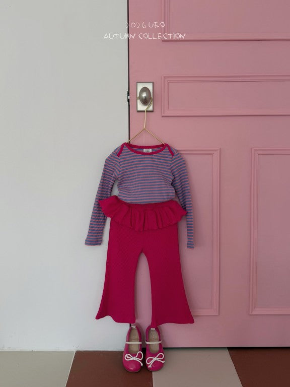 韓國童裝 26秋| UE16 Sweety Frill Bootcut Pants 長褲 (90-130)