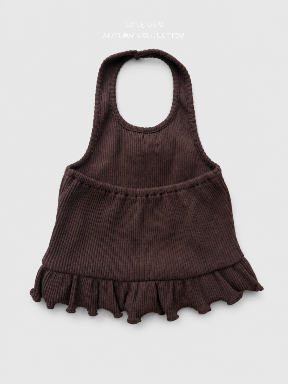 韓國童裝 26秋| UE35 Ribbon Frill Halter Neck Tee 上衣 (90-130)