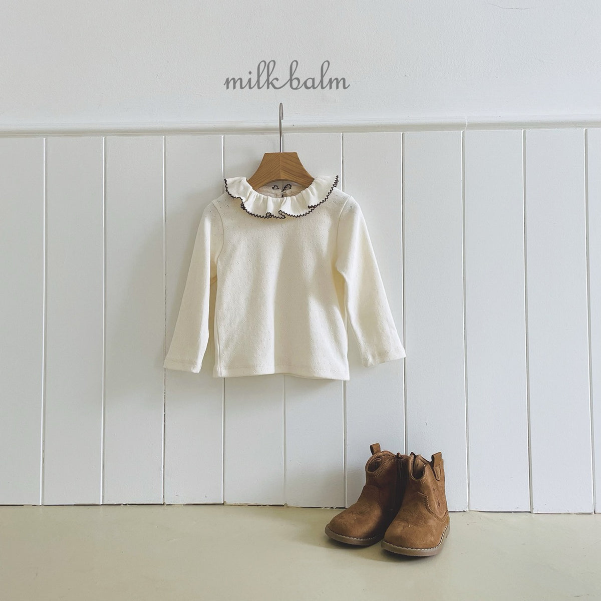 韓國童裝 26秋| MK05 Picot Frill Tee 上衣