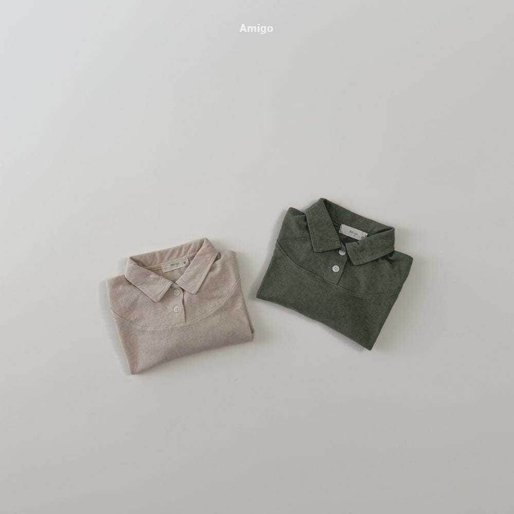 韓國童裝 26秋| AM22 Cut Collar T-shirt 上衣 (80-120)