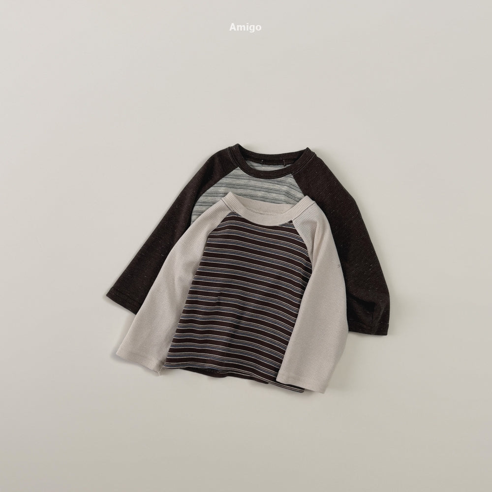 韓國童裝 26秋| AM07 Stripe Raglan T-shirt 上衣 (80-120)