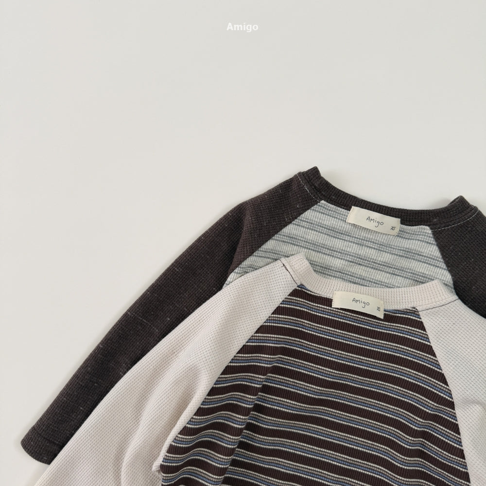 韓國童裝 26秋| AM07 Stripe Raglan T-shirt 上衣 (80-120)