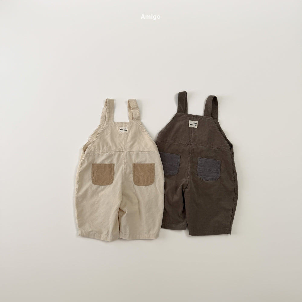 韓國童裝 26秋| AM41 Corduroy Block Overalls 吊帶褲 (80-120)