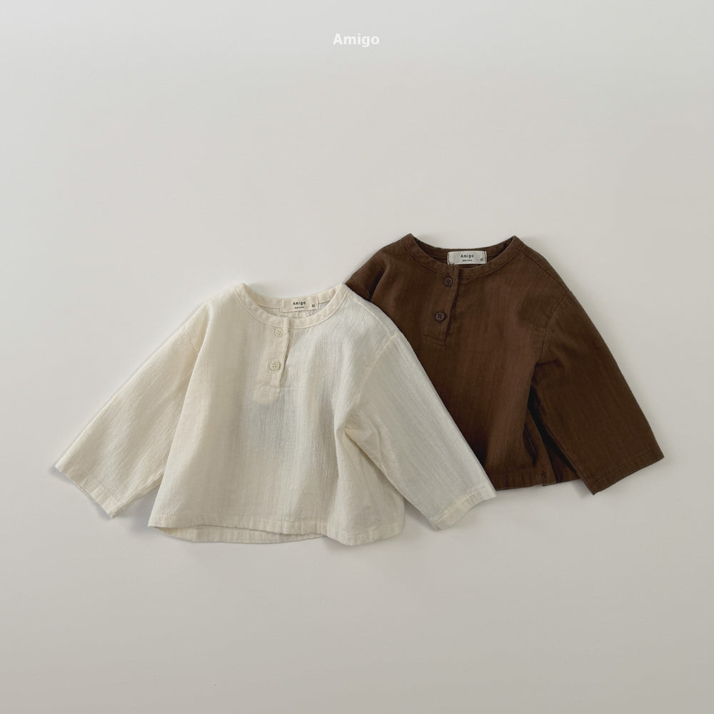 韓國童裝 26秋| AM08 Natural Peach Shirt 襯衫 (80-120)