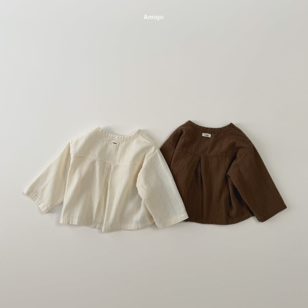 韓國童裝 26秋| AM08 Natural Peach Shirt 襯衫 (80-120)