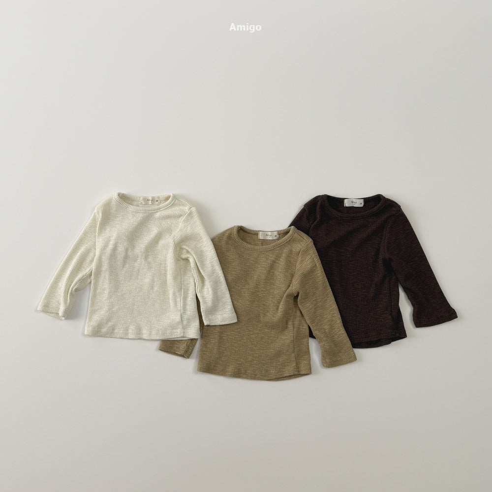 韓國童裝 26秋| AM13 Ellie Ribbed T-shirt 上衣 (80-120)