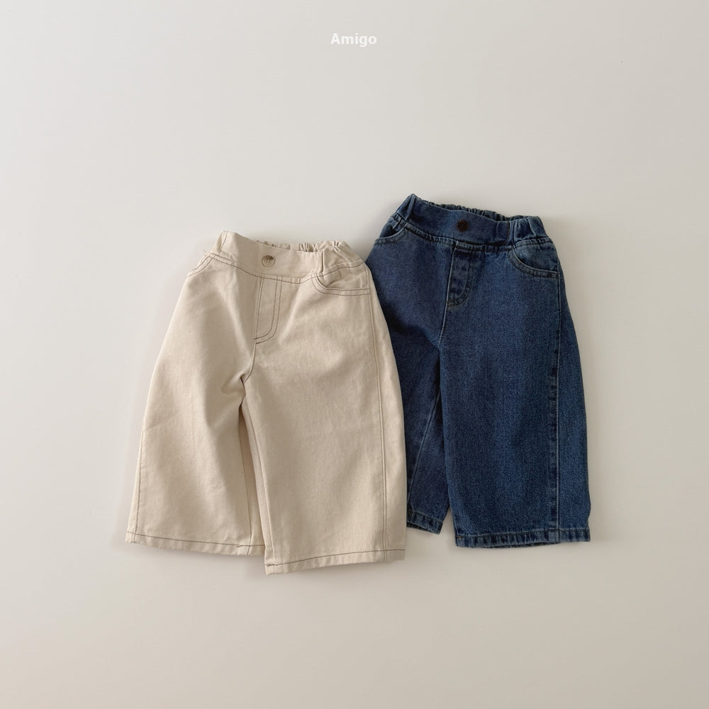 韓國童裝 26秋| AM35 Curve Denim Pants 牛仔褲 (80-120)