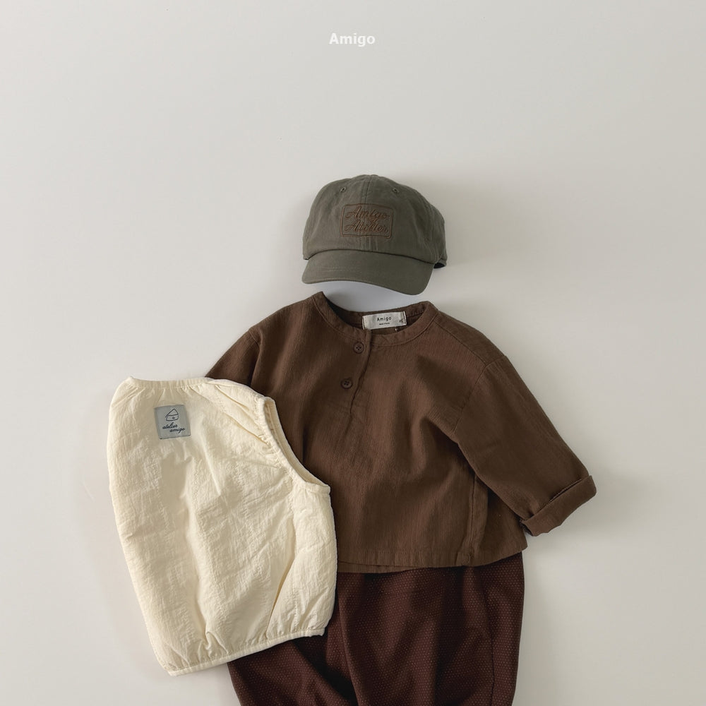 韓國童裝 26秋| AM08 Natural Peach Shirt 襯衫 (80-120)