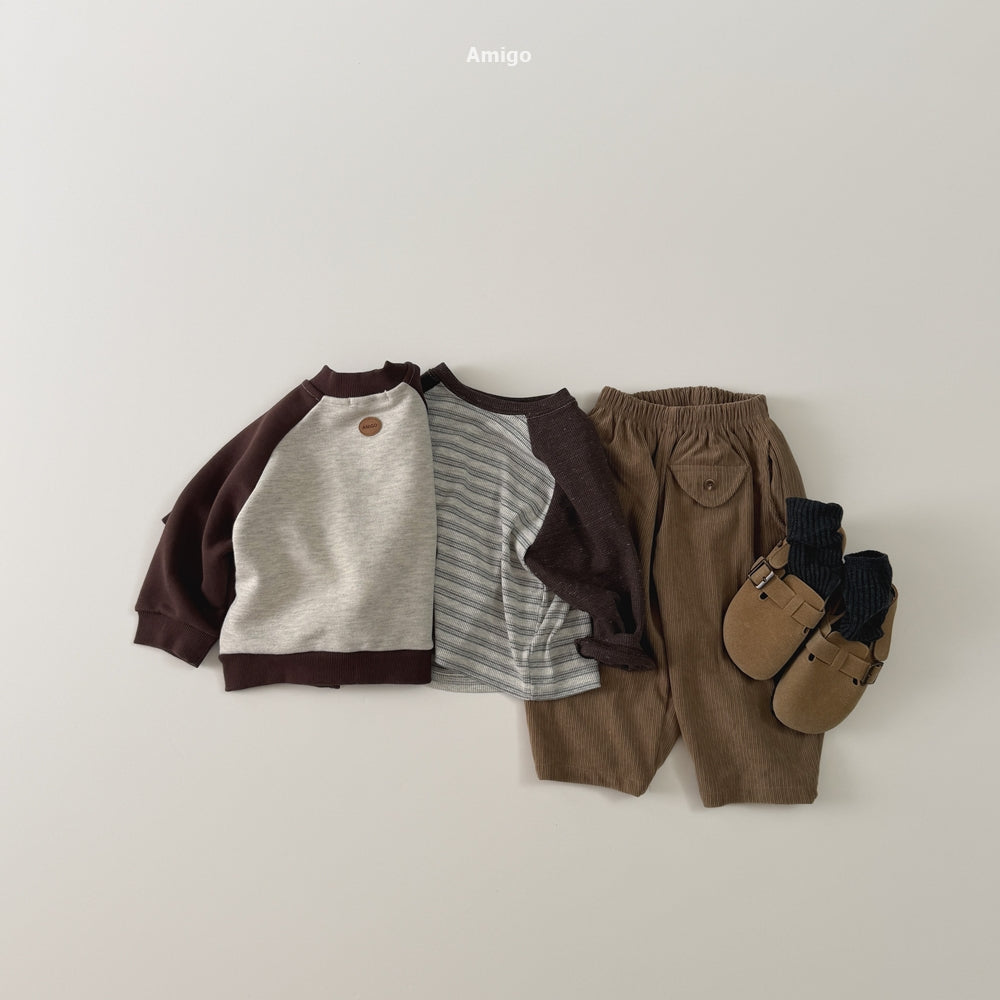 韓國童裝 26秋| AM07 Stripe Raglan T-shirt 上衣 (80-120)