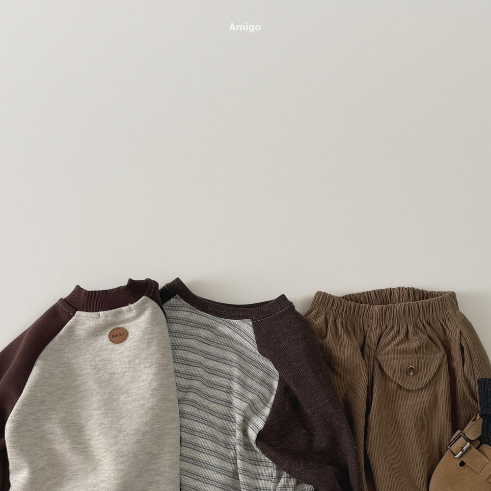 韓國童裝 26秋| AM07 Stripe Raglan T-shirt 上衣 (80-120)