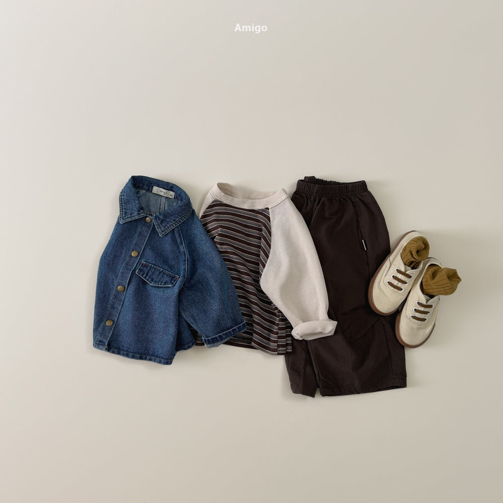 韓國童裝 26秋| AM07 Stripe Raglan T-shirt 上衣 (80-120)