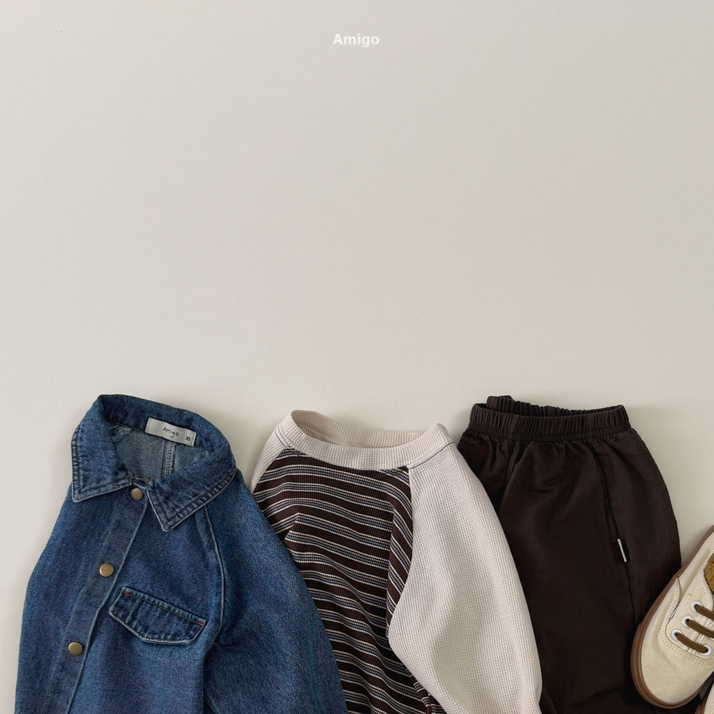 韓國童裝 26秋| AM07 Stripe Raglan T-shirt 上衣 (80-120)