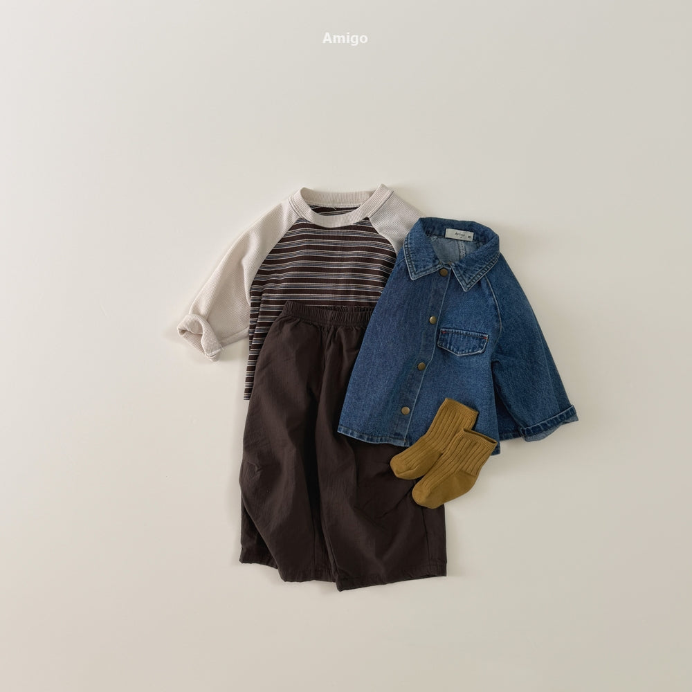 韓國童裝 26秋| AM07 Stripe Raglan T-shirt 上衣 (80-120)