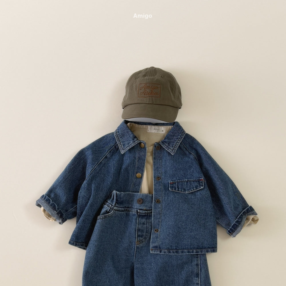 韓國童裝 26秋| AM35 Curve Denim Pants 牛仔褲 (80-120)