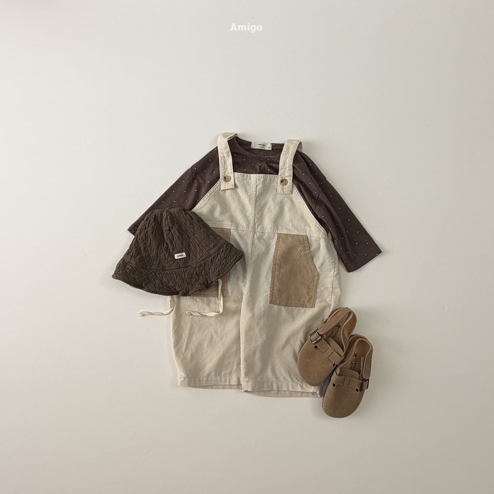 韓國童裝 26秋| AM41 Corduroy Block Overalls 吊帶褲 (80-120)