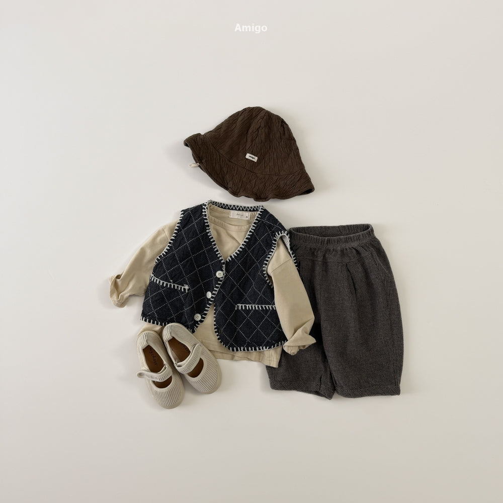 韓國童裝 26秋| AM38 Yoke Shirring Pants 長褲 (80-120)