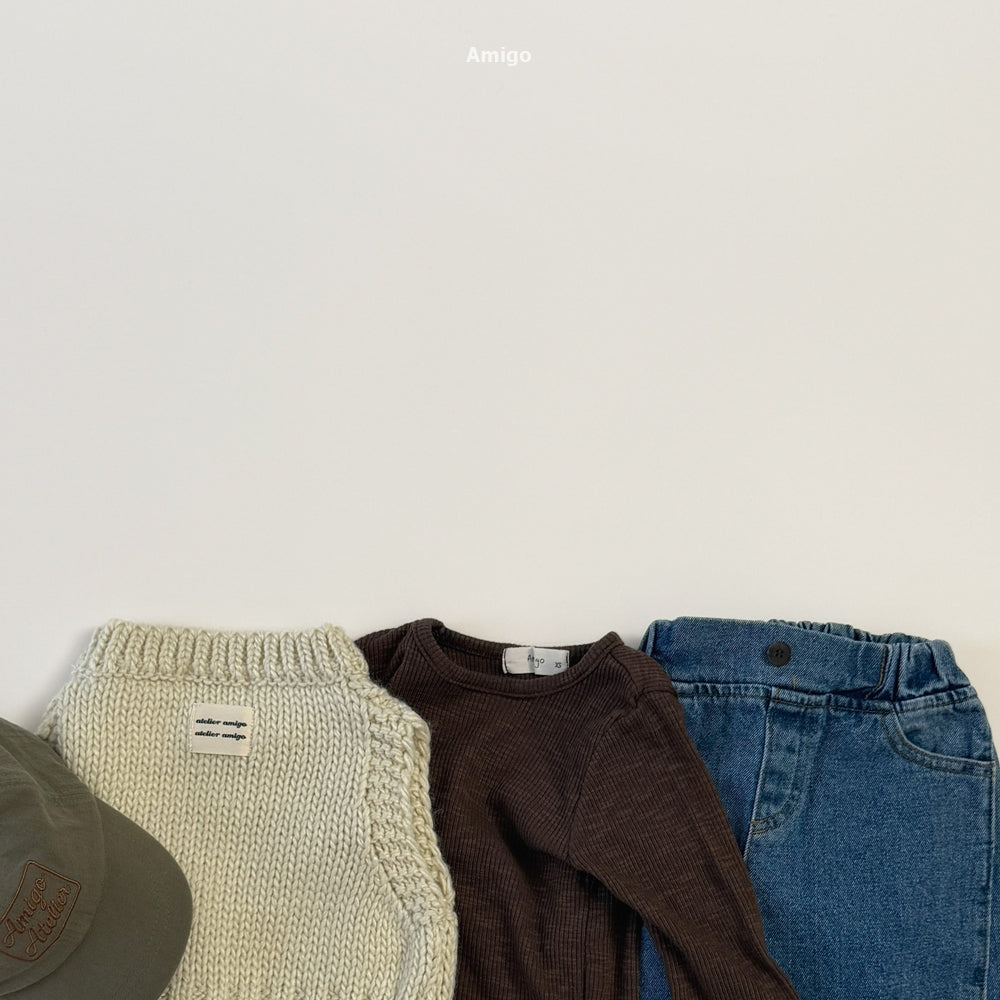 韓國童裝 26秋| AM13 Ellie Ribbed T-shirt 上衣 (80-120)