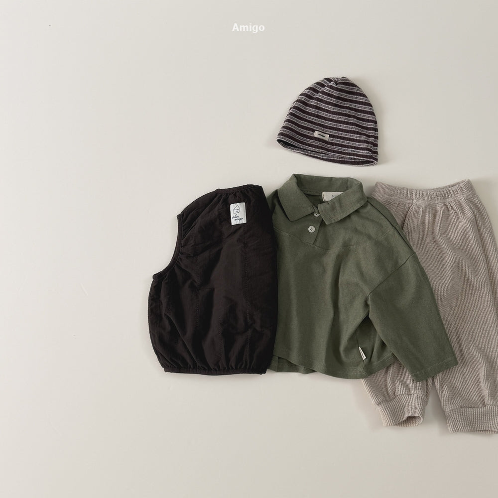 韓國童裝 26秋| AM22 Cut Collar T-shirt 上衣 (80-120)