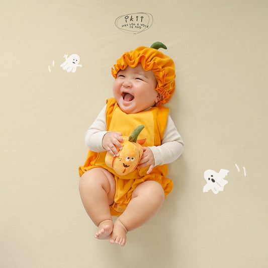 Halloween 2025 新品 氣球南瓜兩件套裝（連身衣+帽子）