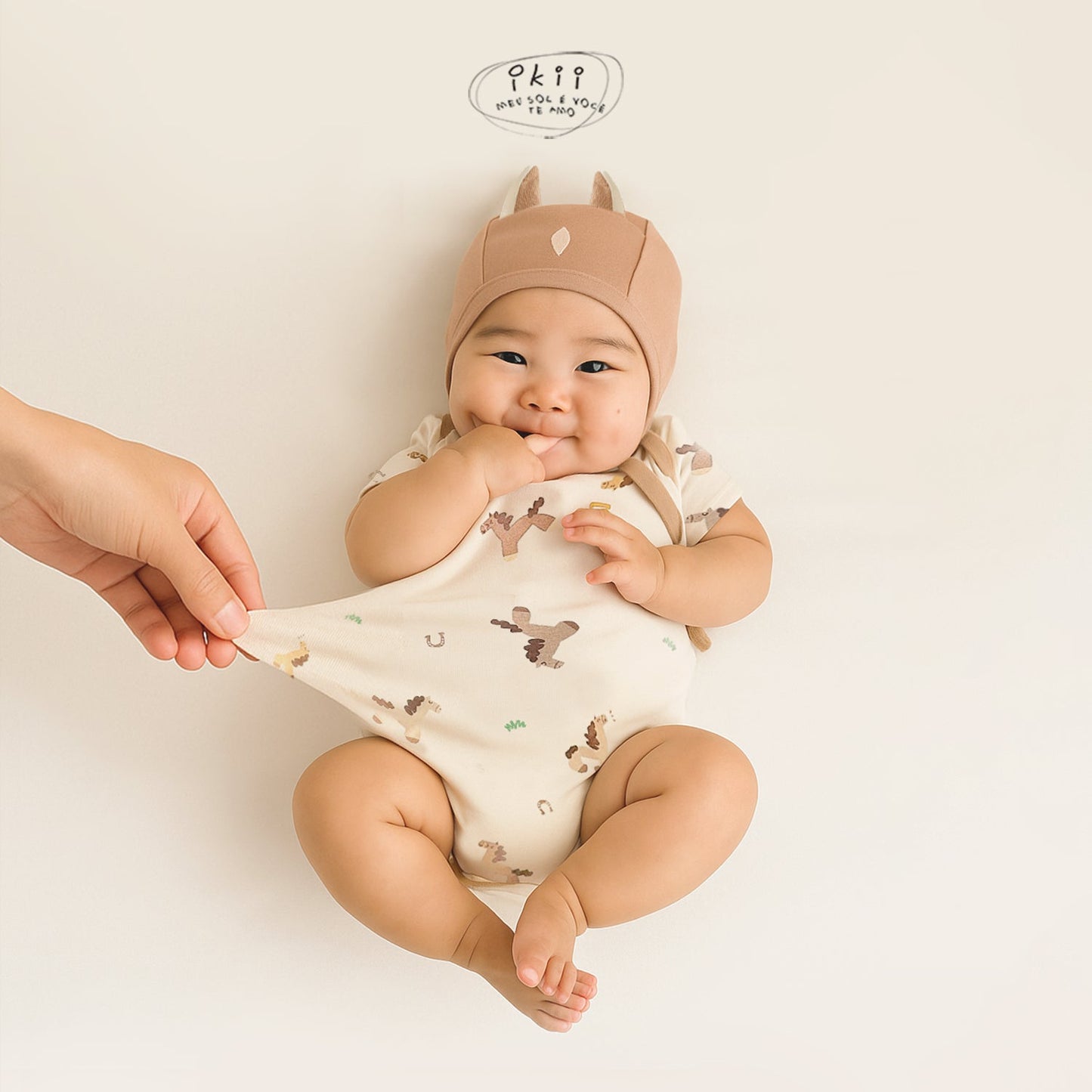 【現貨+預訂】ikii / Horse Baby 可愛馬仔連身衣連帽套裝 (Farm Horse)