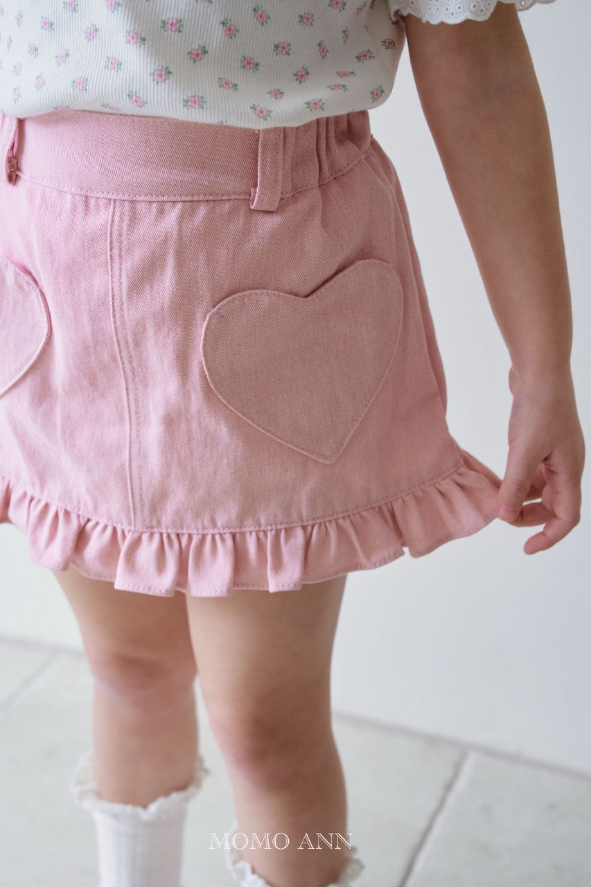 韓國童裝 26夏| MN28 Frill Heart Skirt 荷葉邊愛心裙 (90-130cm)