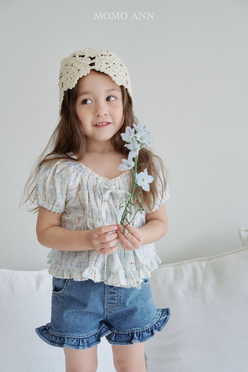 韓國童裝 26夏| MN18 Frill Denim Shorts 荷葉邊牛仔短褲 (90-140cm)