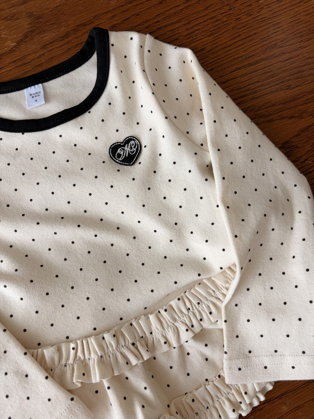 韓國童裝 26秋| MN09 Dot Frill Tee 上衣 (80-130)