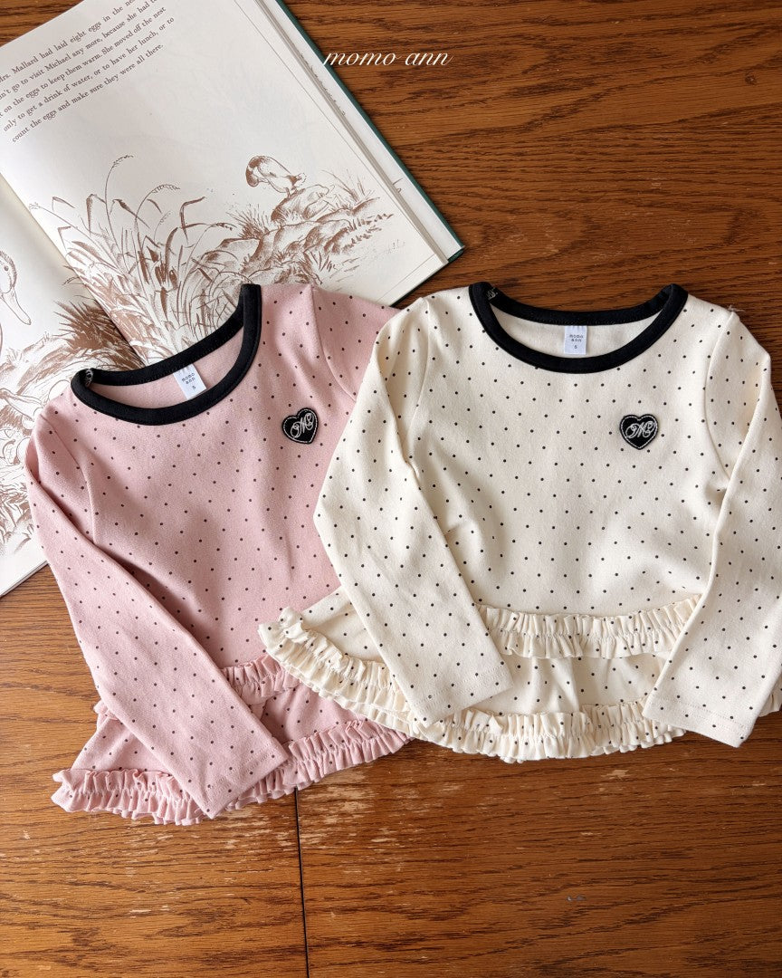 韓國童裝 26秋| MN09 Dot Frill Tee 上衣 (80-130)