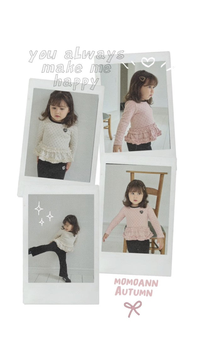 韓國童裝 26秋| MN09 Dot Frill Tee 上衣 (80-130)
