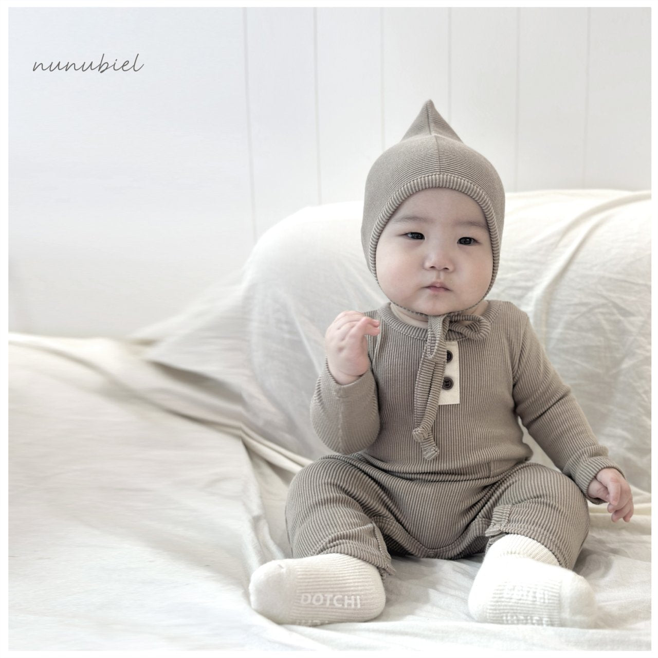 韓國童裝 | 居家服 睡衣 Loze romper & bonnet (Baby) - FLO | FLOWERKKOCH 