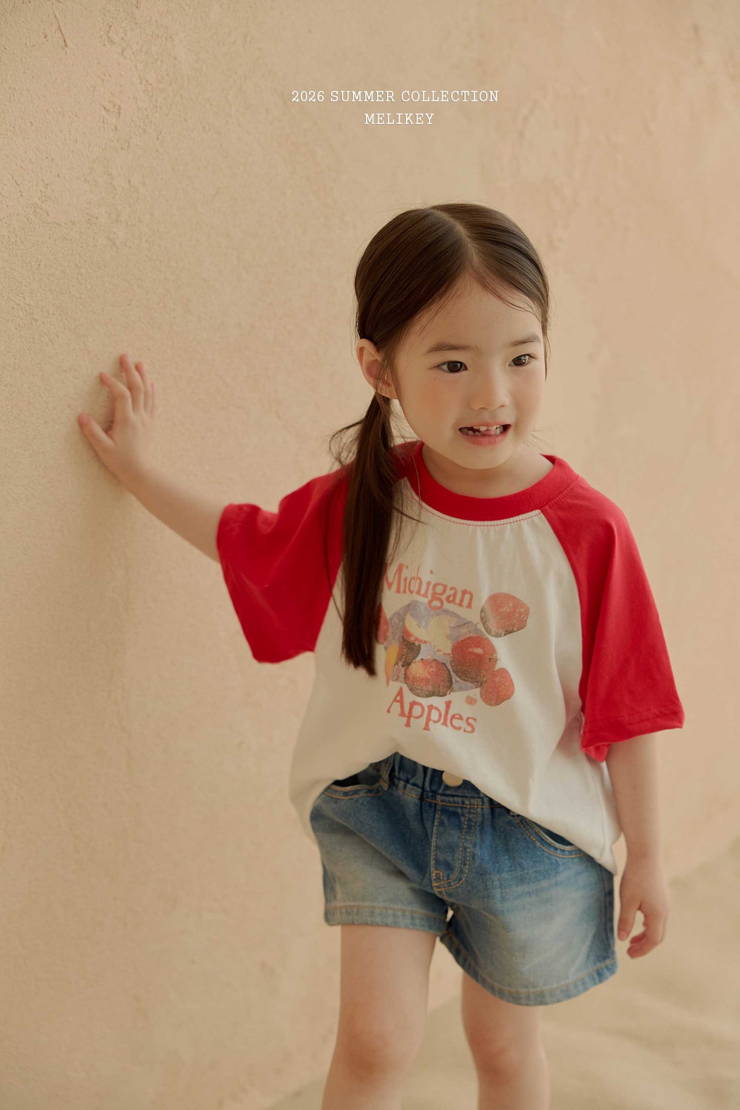 韓國童裝 26夏| ME40 Apple Raglan T 蘋果插肩T恤 (80-140cm)