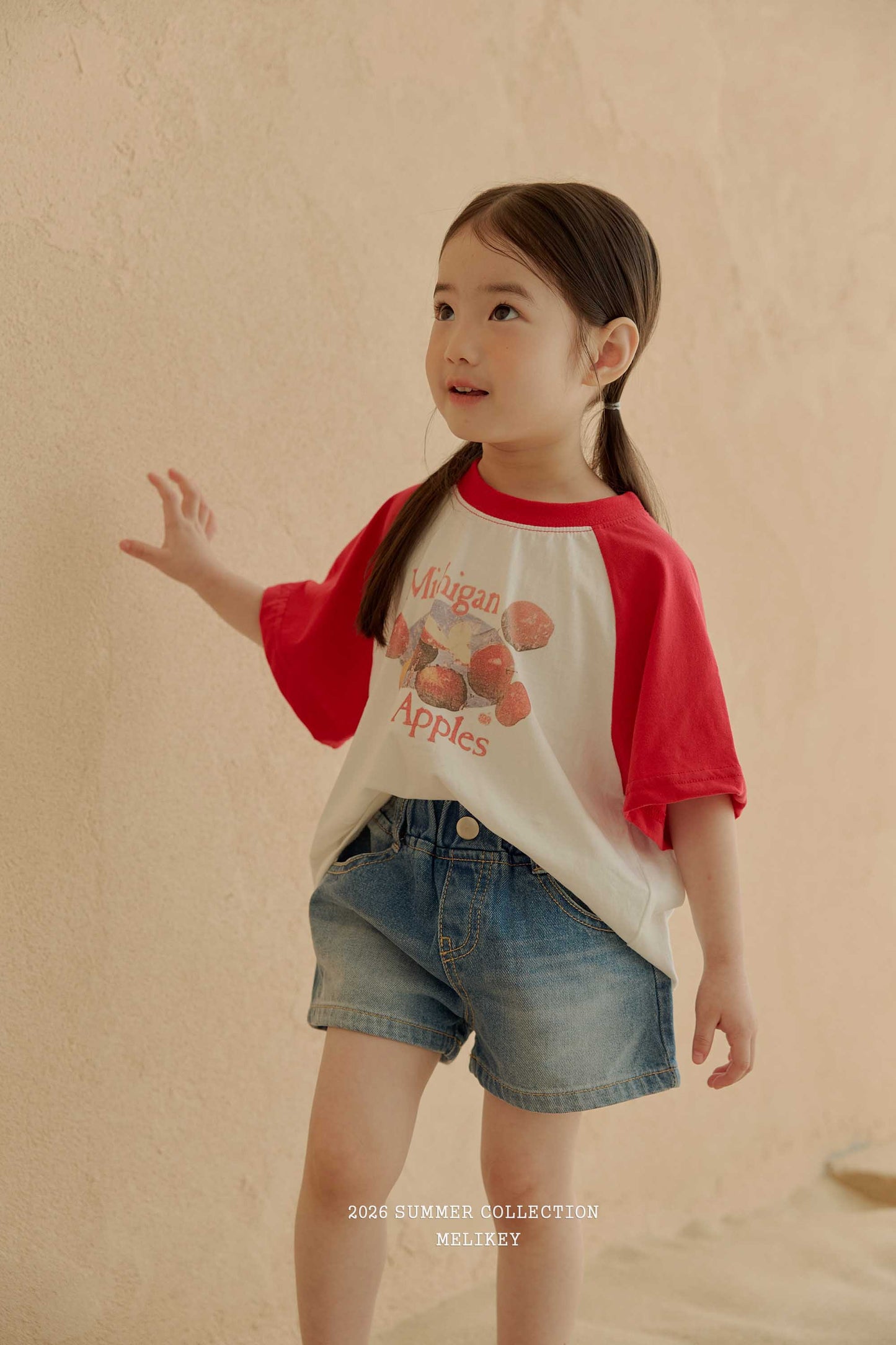 韓國童裝 26夏| ME49 Brush Denim P 刷色牛仔短褲 (80-140cm)